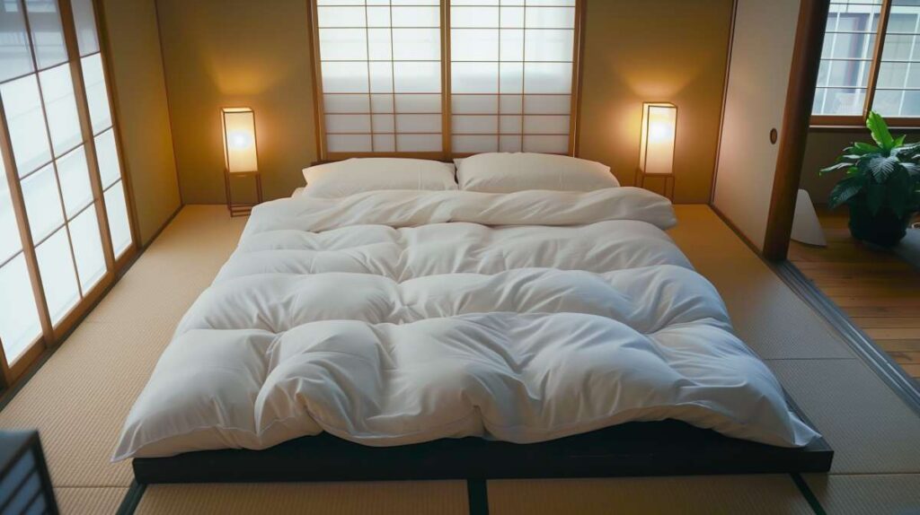 futon dans une chambre japonaise